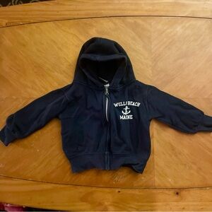 Wells Beach Maine Kids Navy Hoodie